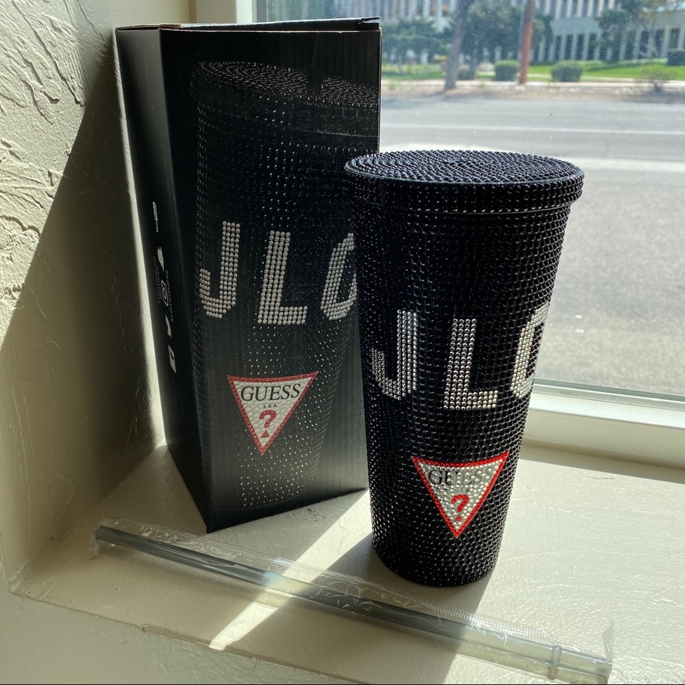 NEW guess bedazzled j-lo reusable cup